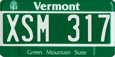 VT license plate XSM317