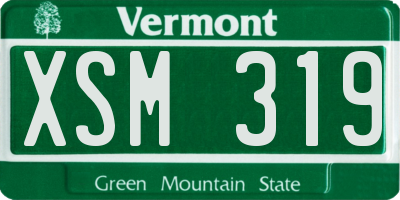 VT license plate XSM319