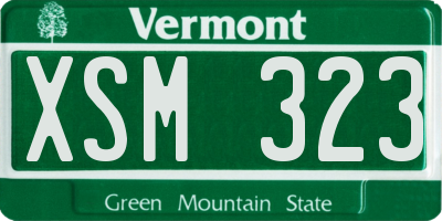 VT license plate XSM323