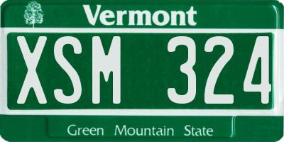 VT license plate XSM324