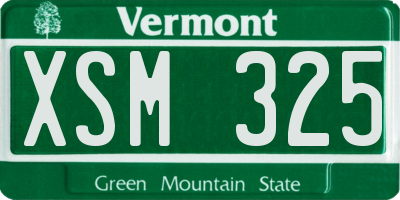 VT license plate XSM325