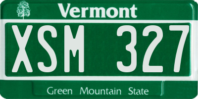 VT license plate XSM327