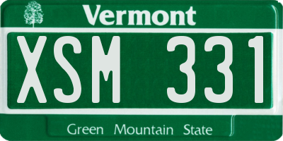 VT license plate XSM331