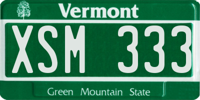 VT license plate XSM333