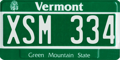 VT license plate XSM334