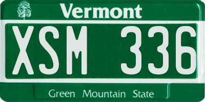 VT license plate XSM336