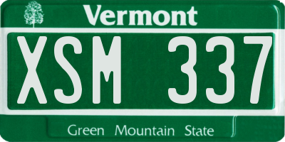 VT license plate XSM337