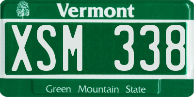 VT license plate XSM338