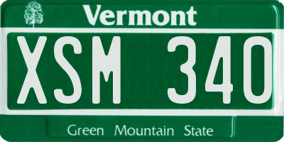 VT license plate XSM340