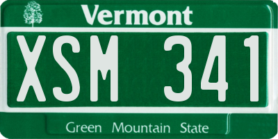 VT license plate XSM341