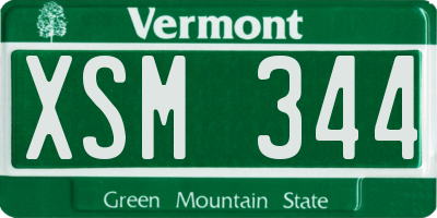 VT license plate XSM344