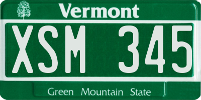 VT license plate XSM345