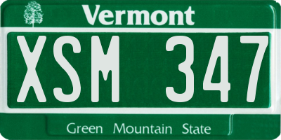 VT license plate XSM347