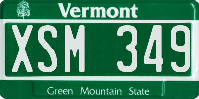 VT license plate XSM349