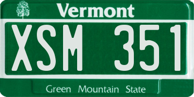 VT license plate XSM351