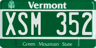 VT license plate XSM352