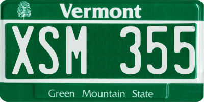 VT license plate XSM355