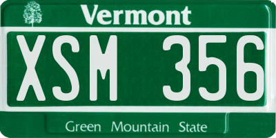 VT license plate XSM356
