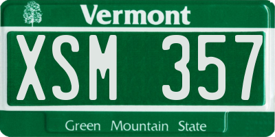 VT license plate XSM357