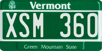 VT license plate XSM360
