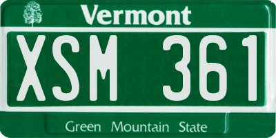 VT license plate XSM361