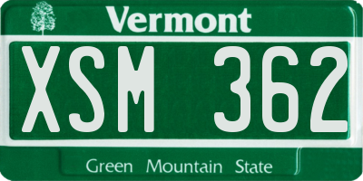 VT license plate XSM362
