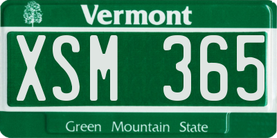 VT license plate XSM365