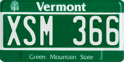 VT license plate XSM366