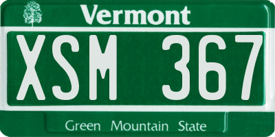 VT license plate XSM367