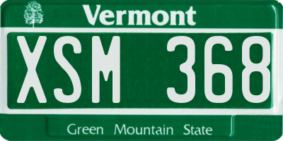 VT license plate XSM368