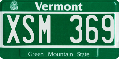 VT license plate XSM369