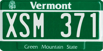 VT license plate XSM371