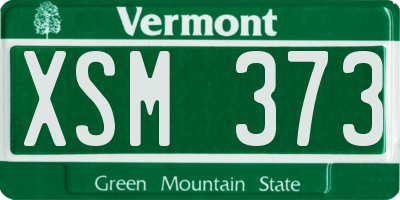 VT license plate XSM373