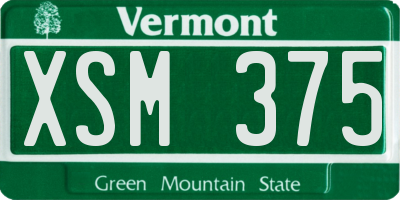 VT license plate XSM375