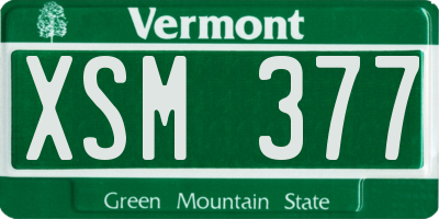 VT license plate XSM377