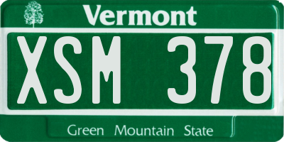VT license plate XSM378