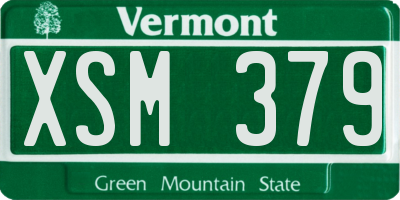 VT license plate XSM379