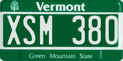 VT license plate XSM380