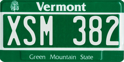 VT license plate XSM382