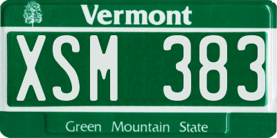 VT license plate XSM383