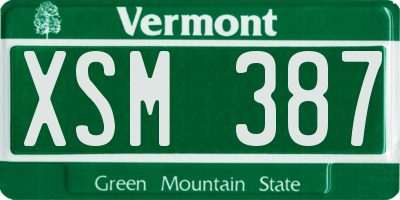 VT license plate XSM387