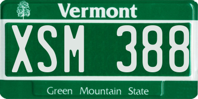 VT license plate XSM388