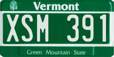 VT license plate XSM391