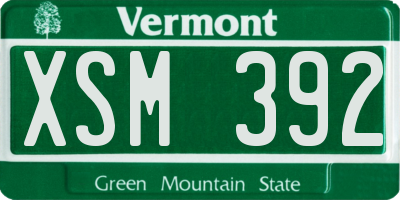 VT license plate XSM392