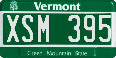 VT license plate XSM395