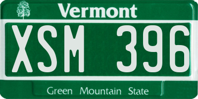 VT license plate XSM396