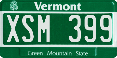 VT license plate XSM399
