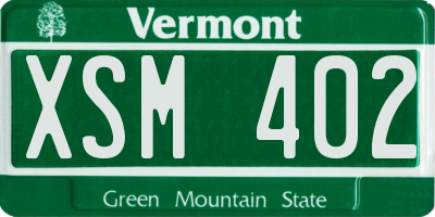 VT license plate XSM402
