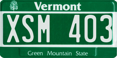VT license plate XSM403