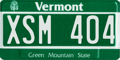 VT license plate XSM404
